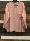 POL Blush Long Sleeve Pocket Top