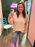 POL Blush Long Sleeve Pocket Top