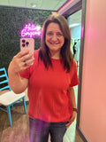 Favorite Round Neck Ribbed Tee