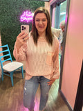 POL Blush Long Sleeve Pocket Top