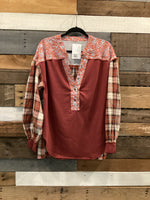 Fall on the Farm Top in Maroon