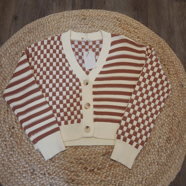 Checkers and Stripes Cardigan