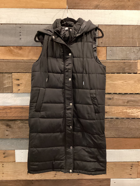 Longline Hooded Puffer Vest