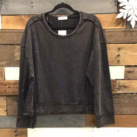 Distressed Black Sweatshirt