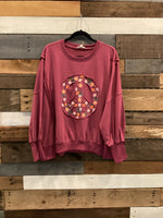 Faded Plum Peace Sweatshirt