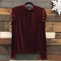 Dreaming of a Velvet Christmas Top in Red