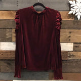 Dreaming of a Velvet Christmas Top in Red