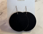 Cork and Leather around Black Earrings