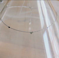 3 Mini Heart Necklace- Silver