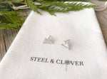 Mountain Stud Earrings-Silver