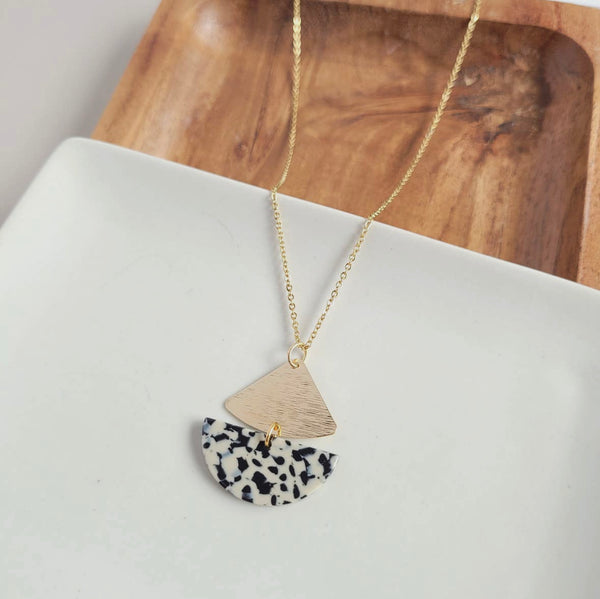 Ava Necklace- Black Dot