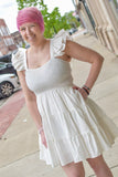 Flutter White Dress