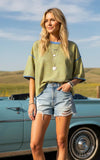 Striped Boxy Tee in Yellow
