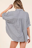 Oversized Stripes Top in Black