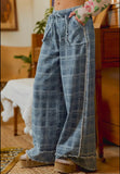 Plaid Wide Leg Jeans