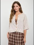 Marled Half Sleeve Cardigan