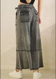 Washed Black Wide Leg Crops