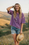 Striped Boxy Tee in Pink