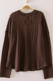 Open Weave Vneck in Chocolate
