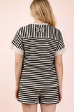 Striped Knit Shorts Set