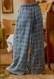 Plaid Wide Leg Jeans
