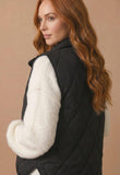 Quilted Snap Vest in black