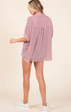 Oversized Stripes Top in Red