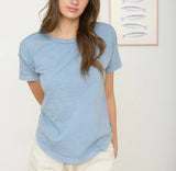 Exposed Seam Tee in Slate