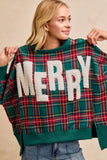 Merry Plaid Sweatshirt in green