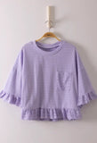 Lavender Ruffled Lace Top