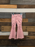 Girls Distressed Pink Bootcuts