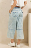 Mineral Wash Crop Jeans