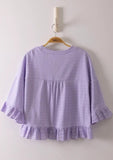 Lavender Ruffled Lace Top