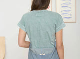 Washed Boxy Tee in Sage