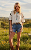 Dots Boxy Tee in Ivory