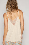 Oatmeal Ribbed Lace Tank