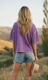 Striped Boxy Tee in Pink