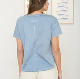 Exposed Seam Tee in Slate