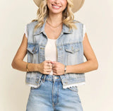 Denim and Lace Vest