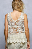 POL Natural Crochet Tank