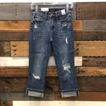 Judy Blue Distressed Cuffed Capri