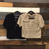 Cropped Collar Sweater