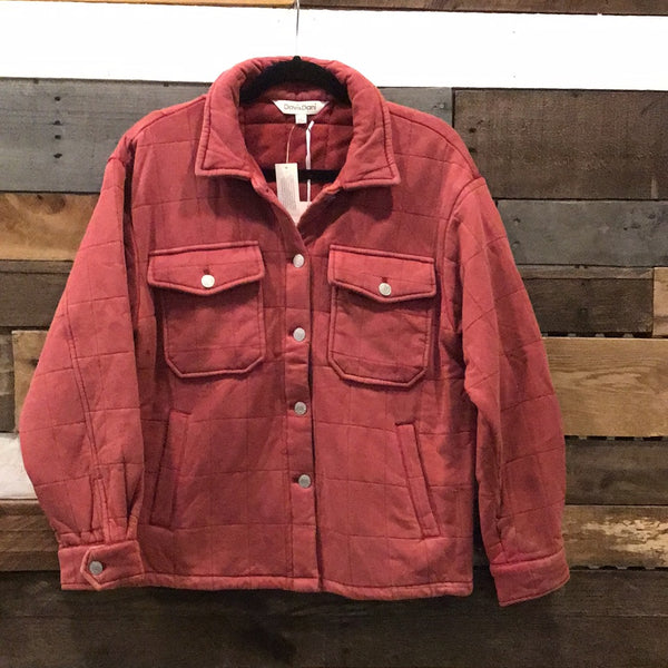 Cranberry Quilted Coat