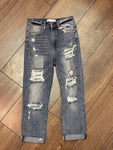 Risen High Rise Distressed Capri